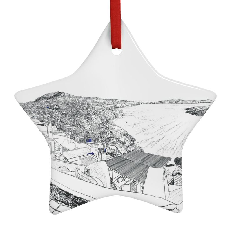 SANTORINI Christmas Ornament